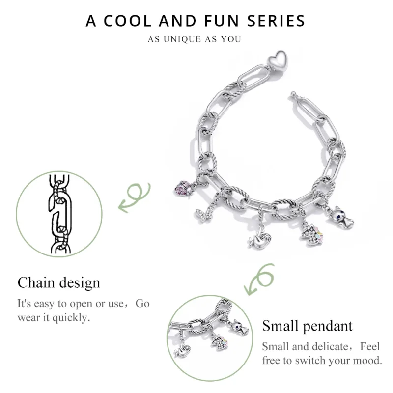 (Bild für) Armband „Love of Link“ im Pandora-Stil aus Silber - SCB202 - Ansicht 3
