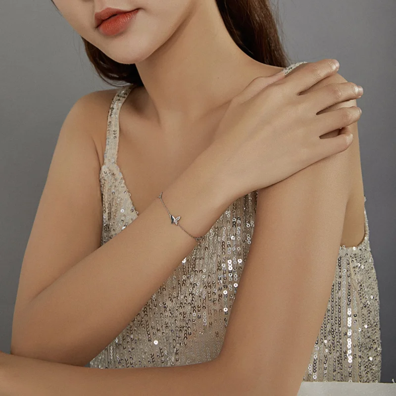 (Bild für) Armband mit umschlossenen Schmetterlingen aus Silber im Pandora-Stil - SCB197 - Ansicht 6