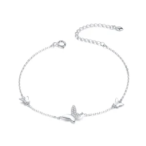 (Bild für) Armband mit umschlossenen Schmetterlingen aus Silber im Pandora-Stil - SCB197