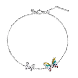 (Bild für) Brillantes Schmetterlingsarmband im Pandora-Stil - SCB228