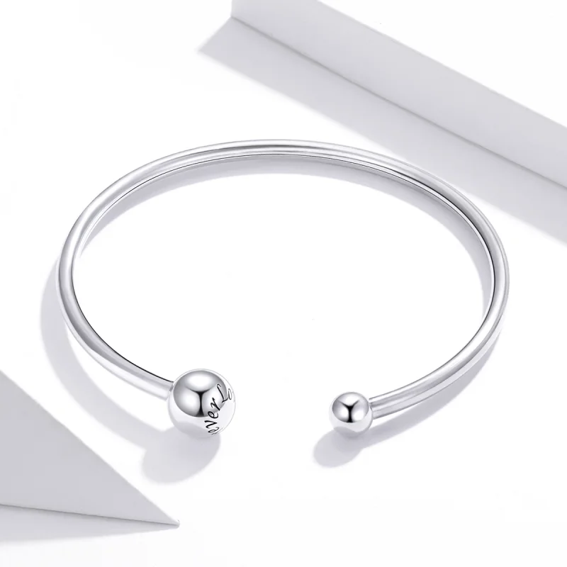 (Bild für) Einfacher offener Stretch-Armreif im Pandora-Stil aus Silber - SCB198 - Ansicht 2