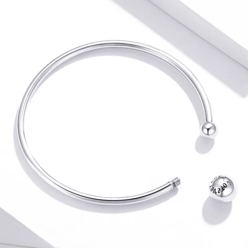 (Bild für) Einfacher offener Stretch-Armreif im Pandora-Stil aus Silber - SCB198 - Ansicht 3