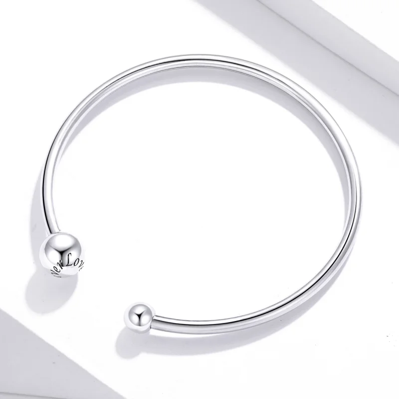 (Bild für) Einfacher offener Stretch-Armreif im Pandora-Stil aus Silber - SCB198 - Ansicht 4