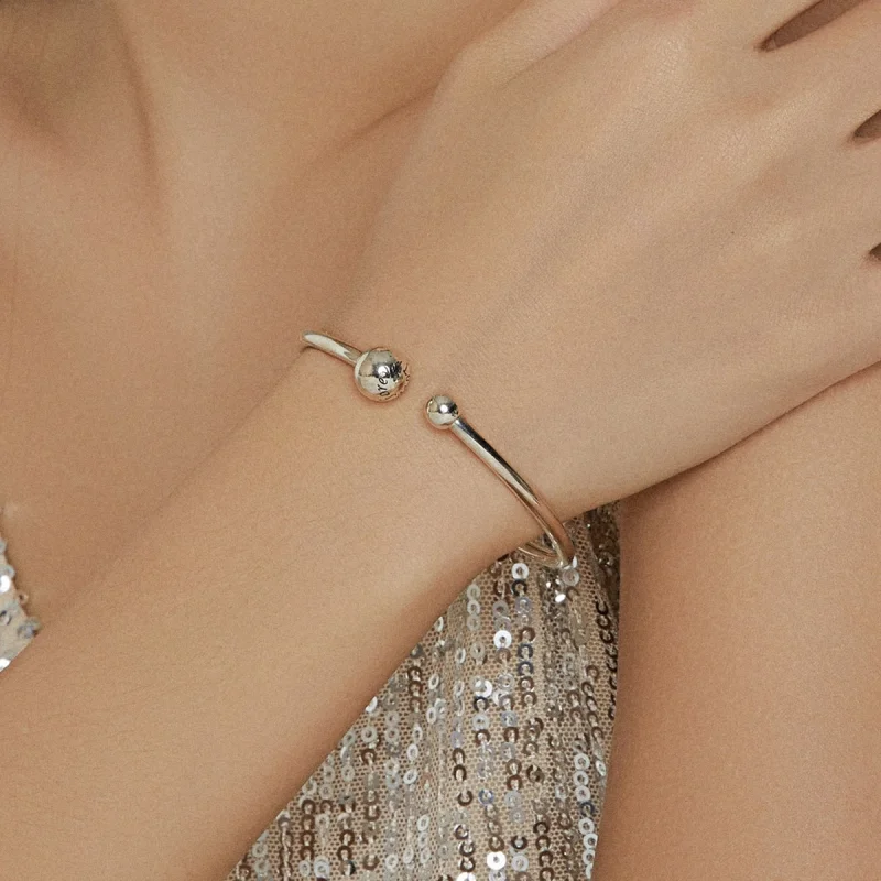 (Bild für) Einfacher offener Stretch-Armreif im Pandora-Stil aus Silber - SCB198 - Ansicht 6