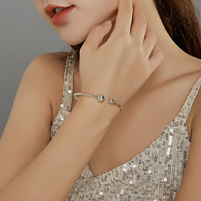 (Bild für) Einfacher offener Stretch-Armreif im Pandora-Stil aus Silber - SCB198 - Ansicht 7