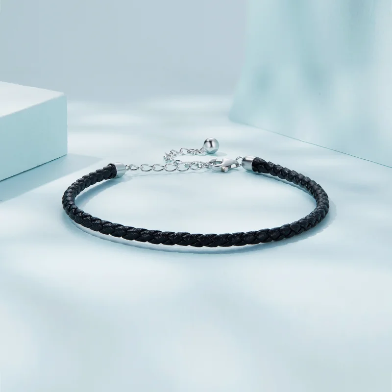 (Bild für) Einfaches Lederarmband im Pandora-Stil - SCB243-BK - Ansicht 2