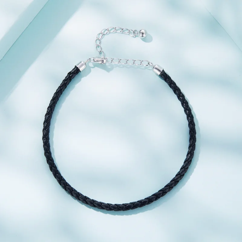 (Bild für) Einfaches Lederarmband im Pandora-Stil - SCB243-BK - Ansicht 4