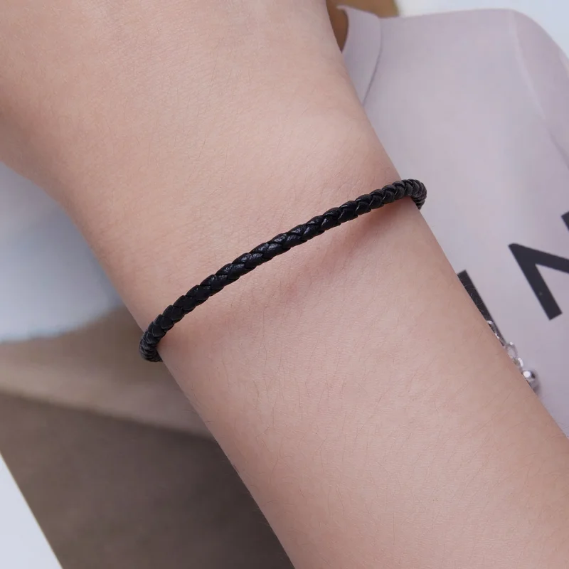 (Bild für) Einfaches Lederarmband im Pandora-Stil - SCB243-BK - Ansicht 5