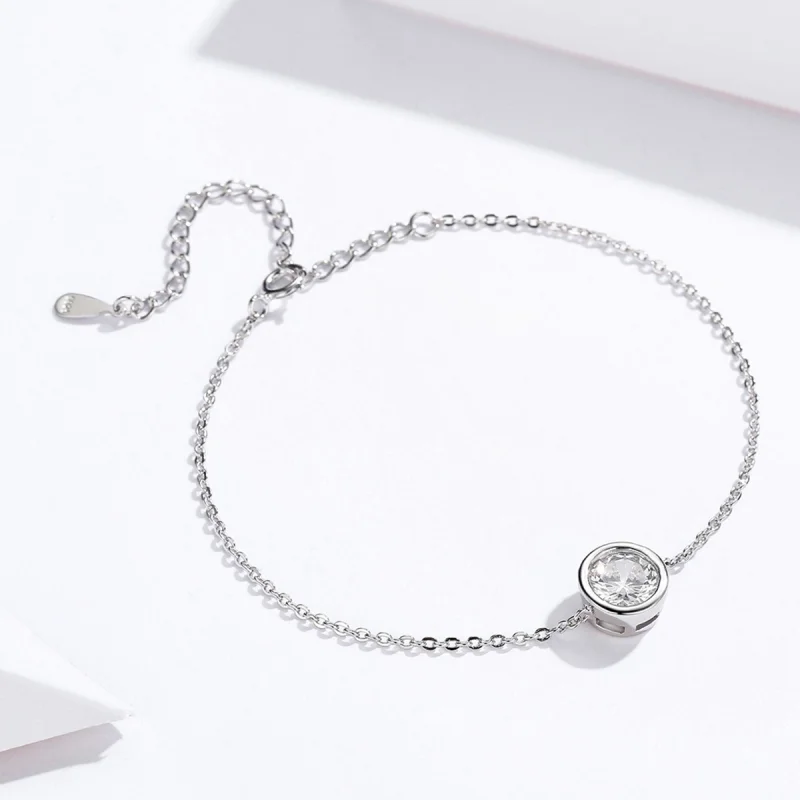 (Bild für) Einfaches Schiebe-Kettenarmband im Pandora-Stil aus Silber - SCB157 - Ansicht 4
