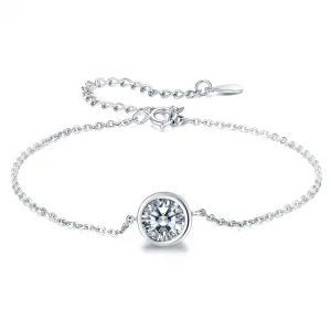 (Bild für) Einfaches Schiebe-Kettenarmband im Pandora-Stil aus Silber - SCB157