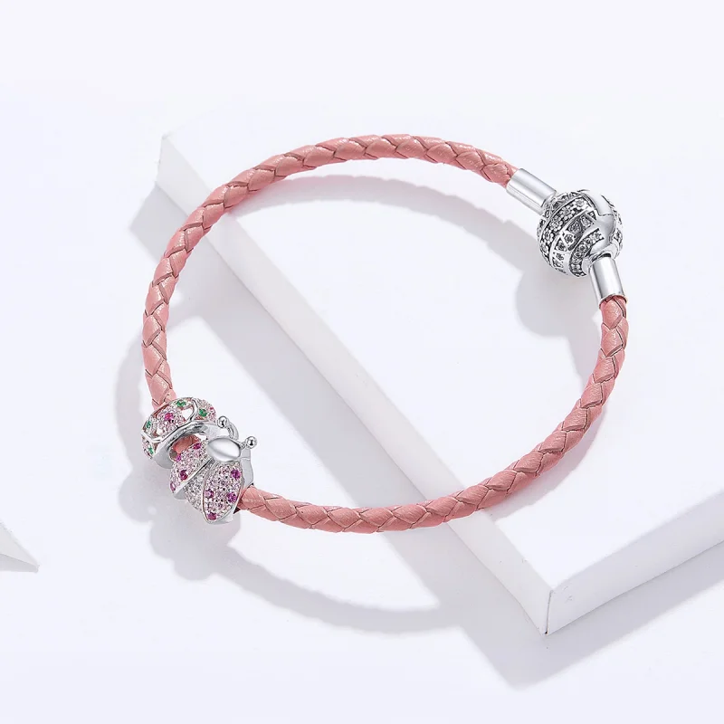 (Bild für) Leder-Marienkäfer-Armband im Pandora-Stil - SCB823 - Ansicht 4