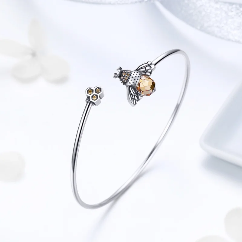 (Bild für) Offener Armreif „Story of the Bee“ im Pandora-Stil aus Silber - SCB104 - Ansicht 5