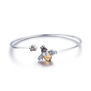 (Bild für) Offener Armreif „Story of the Bee“ im Pandora-Stil aus Silber - SCB104
