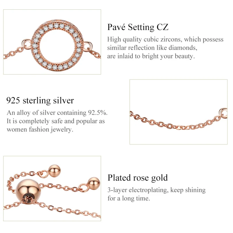 (Bild für) Pandora Armband Rosegold Silber - SCB030-C - Ansicht 6