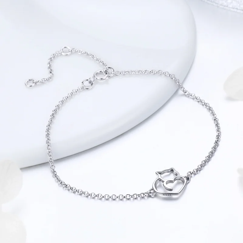 (Bild für) Pandora-Stil Roségold und Silber, süßes Katzenketten-Schiebearmband - SCB102-C - Ansicht 4