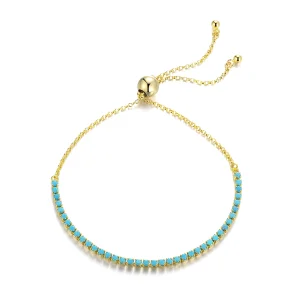 (Bild für) Pandora Style Silber Blue Sky Slider Tennisarmband - SCB118