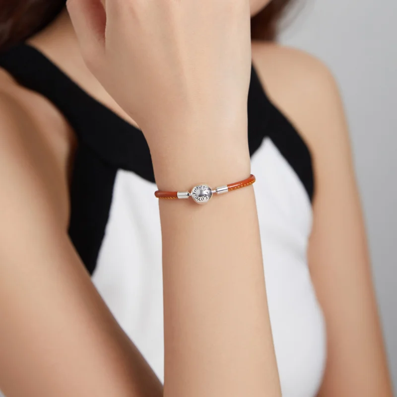 (Bild für) Pandora Style Silber Family Forever Lederarmband - SCB215 - Ansicht 6