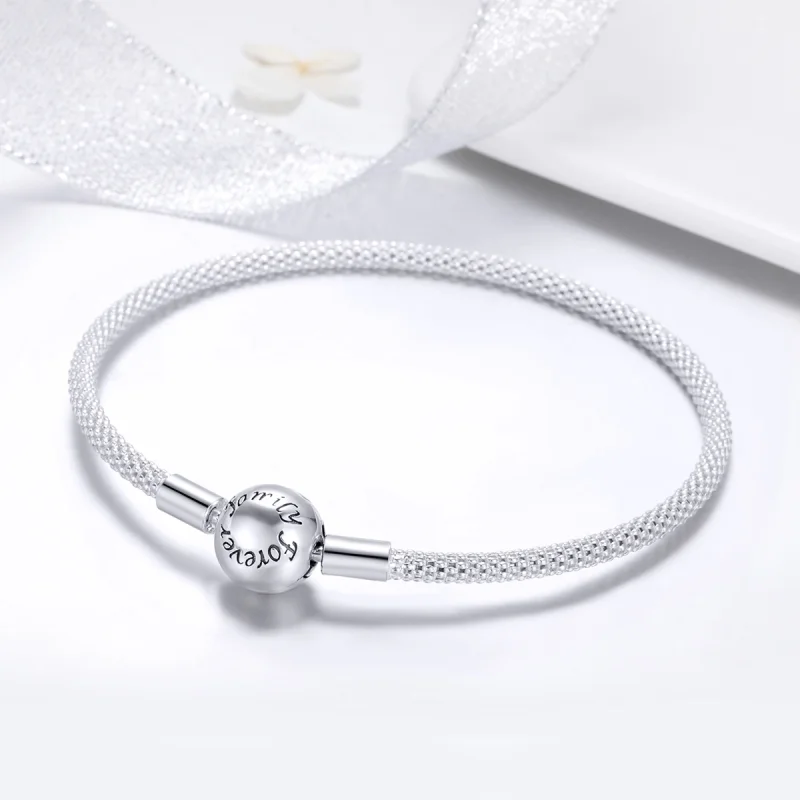 (Bild für) Pandora Style Silber Forever Love Mesh-Armband - SCB105 - Ansicht 3