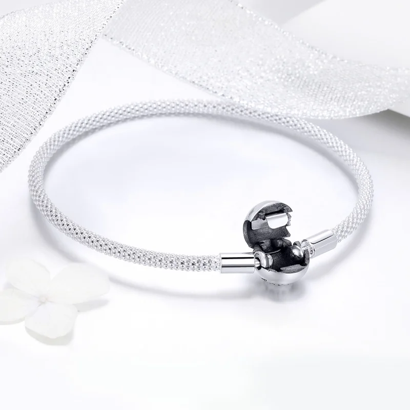 (Bild für) Pandora Style Silber Forever Love Mesh-Armband - SCB105 - Ansicht 5