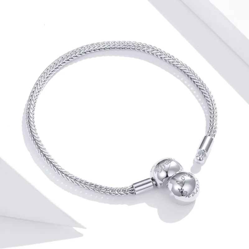 (Bild für) Pandora Style Silber Love Forever Schlangenkettenarmband - SCB201 - Ansicht 4