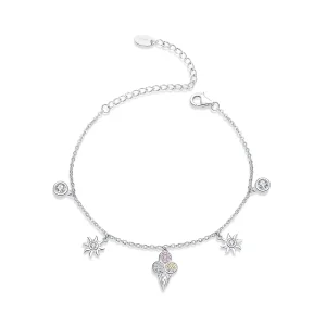 (Bild für) Pandora Style Silbernes süßes Eiscreme-Kettenschieberarmband - SCB139