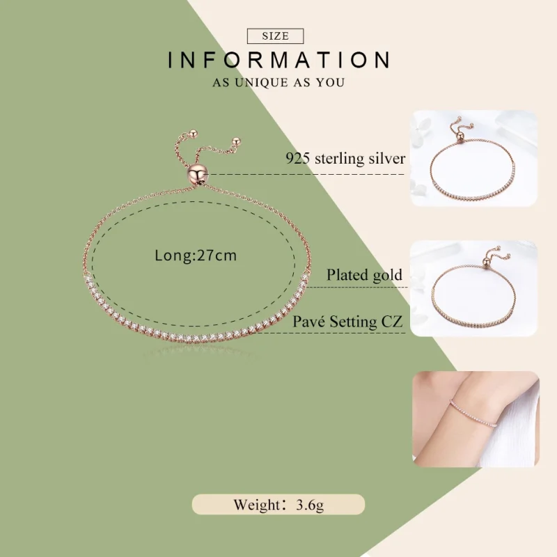 (Bild für) Pandora Tennisarmband Gold - SCB046 - Ansicht 2