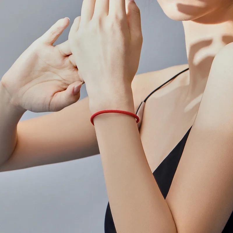 (Bild für) Rotes Seil-Stoffarmband im Pandora-Stil - SCB166 - Ansicht 5