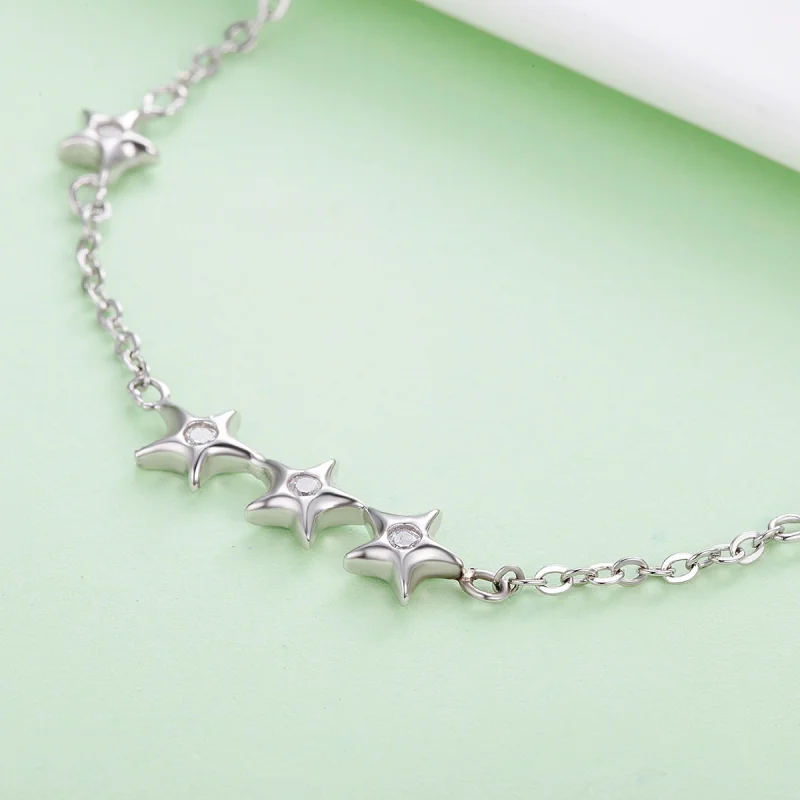 (Bild für) Schieberarmband „Whisper of Star and Moon“ aus Silber im Pandora-Stil - SCB007 - Ansicht 4
