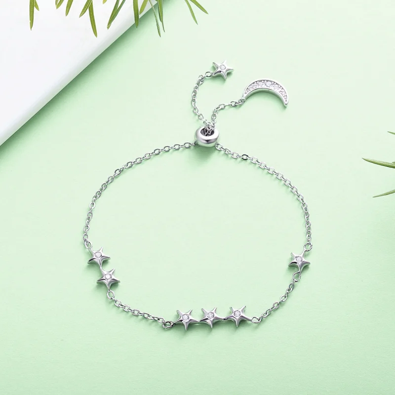 (Bild für) Schieberarmband „Whisper of Star and Moon“ aus Silber im Pandora-Stil - SCB007 - Ansicht 5
