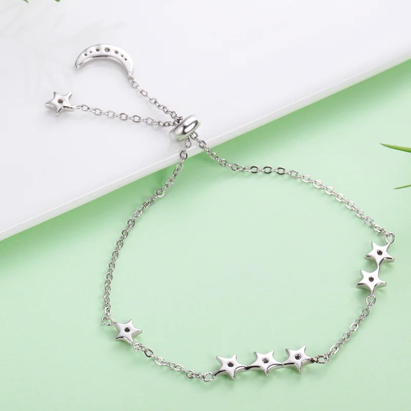 (Bild für) Schieberarmband „Whisper of Star and Moon“ aus Silber im Pandora-Stil - SCB007 - Ansicht 6