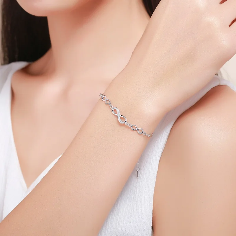 (Bild für) Silbernes Endless Elegance Slider-Armband im Pandora-Stil - SCB037 - Ansicht 2