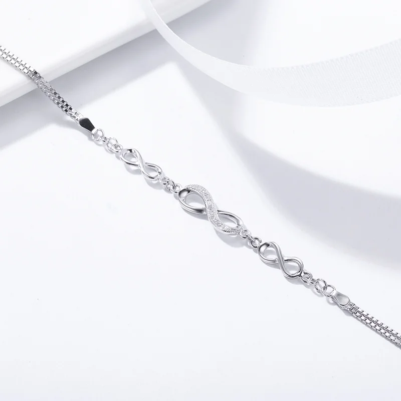 (Bild für) Silbernes Endless Elegance Slider-Armband im Pandora-Stil - SCB037 - Ansicht 4