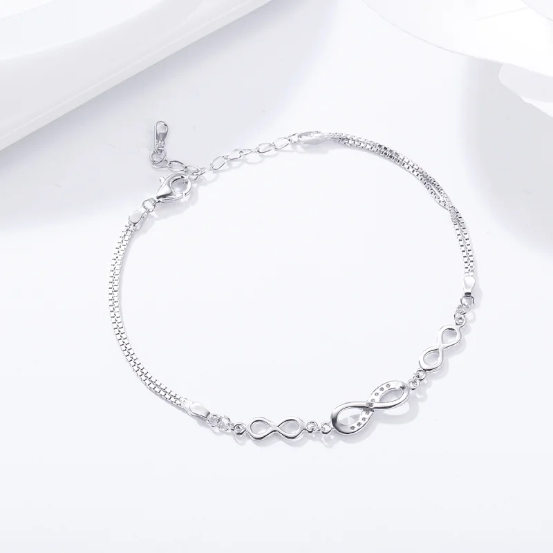 (Bild für) Silbernes Endless Elegance Slider-Armband im Pandora-Stil - SCB037 - Ansicht 5