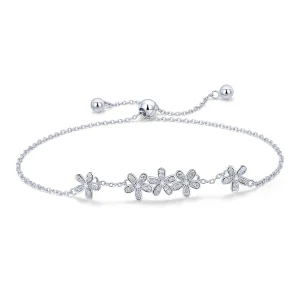 (Bild für) Silbernes Gänseblümchen-Schiebearmband im Pandora-Stil - SCB084