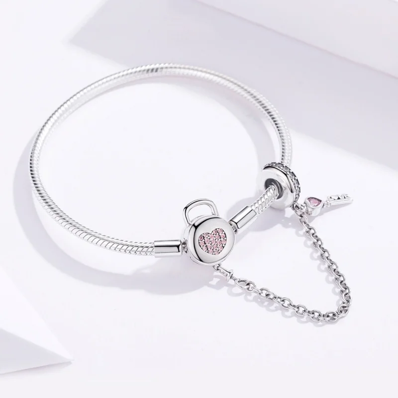 (Bild für) Silbernes Heartskey-Slider-Armband im Pandora-Stil - SCB143 - Ansicht 4