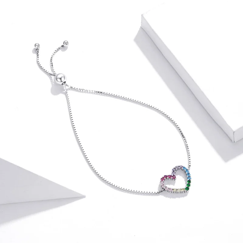 (Bild für) Silbernes Love of Rainbow-Armband im Pandora-Stil - SCB216 - Ansicht 2
