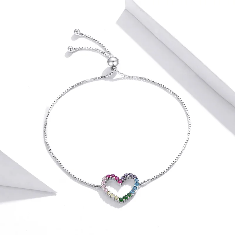(Bild für) Silbernes Love of Rainbow-Armband im Pandora-Stil - SCB216 - Ansicht 3