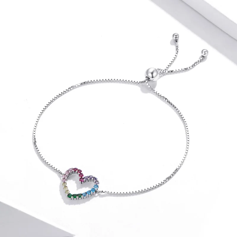 (Bild für) Silbernes Love of Rainbow-Armband im Pandora-Stil - SCB216 - Ansicht 4