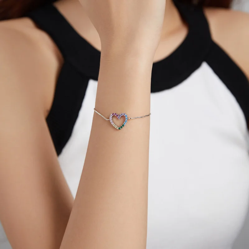 (Bild für) Silbernes Love of Rainbow-Armband im Pandora-Stil - SCB216 - Ansicht 6