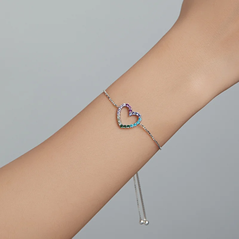 (Bild für) Silbernes Love of Rainbow-Armband im Pandora-Stil - SCB216 - Ansicht 7