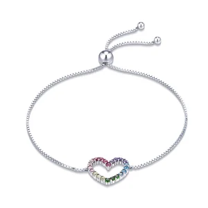 (Bild für) Silbernes Love of Rainbow-Armband im Pandora-Stil - SCB216