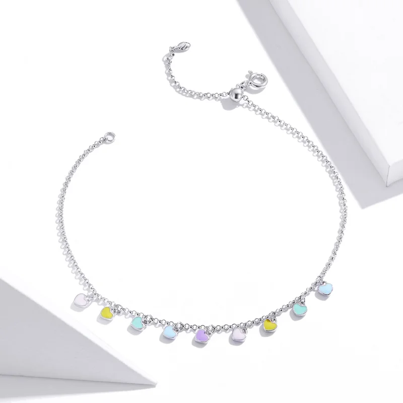 (Bild für) Silbernes Rainbow Love-Armband im Pandora-Stil - SCT020 - Ansicht 2