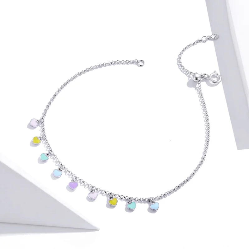 (Bild für) Silbernes Rainbow Love-Armband im Pandora-Stil - SCT020 - Ansicht 3