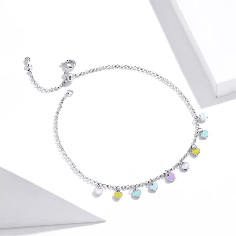 (Bild für) Silbernes Rainbow Love-Armband im Pandora-Stil - SCT020 - Ansicht 4