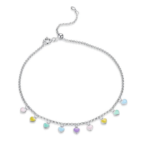 (Bild für) Silbernes Rainbow Love-Armband im Pandora-Stil - SCT020