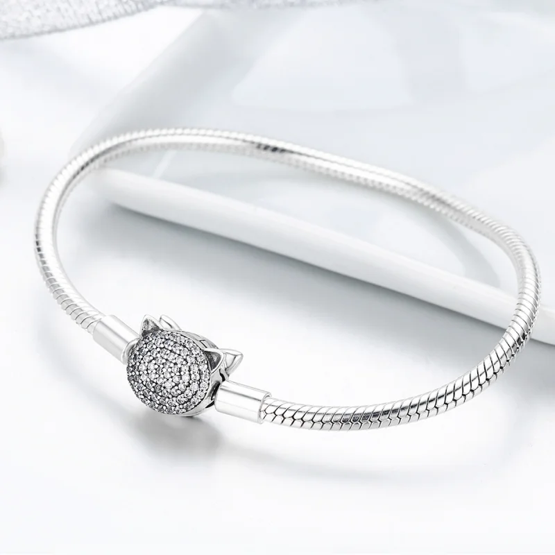 (Bild für) Silbernes süßes Katzenkettenarmband im Pandora-Stil - SCB053 - Ansicht 4