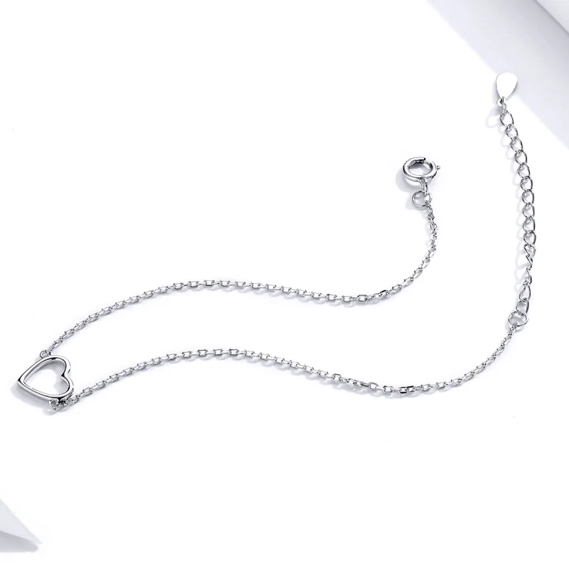 (Bild für) Silbernes „Shape of Love“-Kettenschiebearmband im Pandora-Stil - SCB159 - Ansicht 3