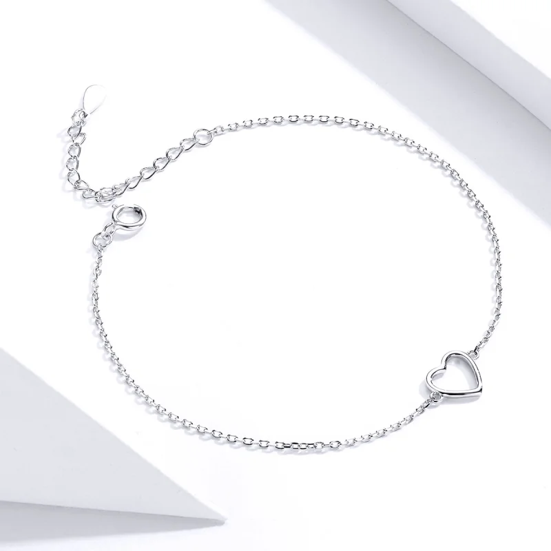 (Bild für) Silbernes „Shape of Love“-Kettenschiebearmband im Pandora-Stil - SCB159 - Ansicht 4