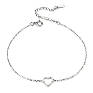 (Bild für) Silbernes „Shape of Love“-Kettenschiebearmband im Pandora-Stil - SCB159