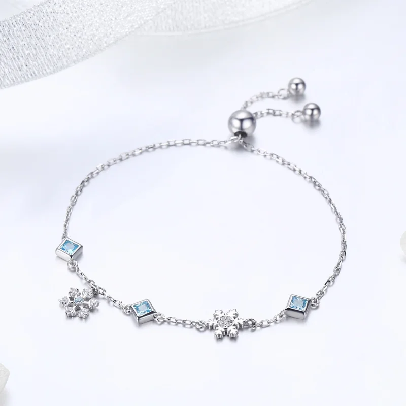 (Bild für) Silbernes tanzendes Schneeflocken-Armband im Pandora-Stil - BSB001 - Ansicht 2